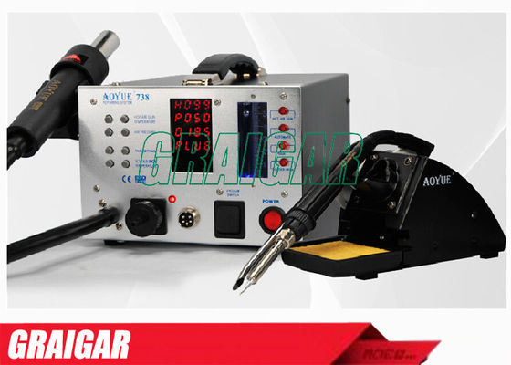 220V Industrial Welding Equipment Hot Air Gun / Soldering Iron SMD Solder Station AOYUE738